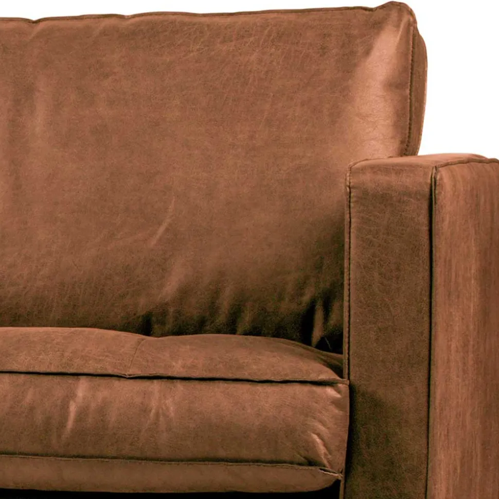 Leder 3-Sitzer Couch in Braun Cognac - Eterna