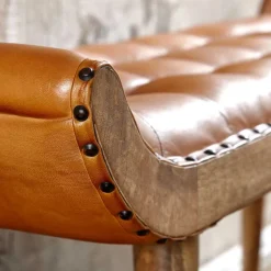 Lederbank in Cognac Braun - Zyrjeta