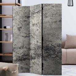 Leinwand Paravent in Steinoptik Grau - Contessa