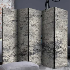 Leinwand Paravent in Steinoptik Grau - Contessa