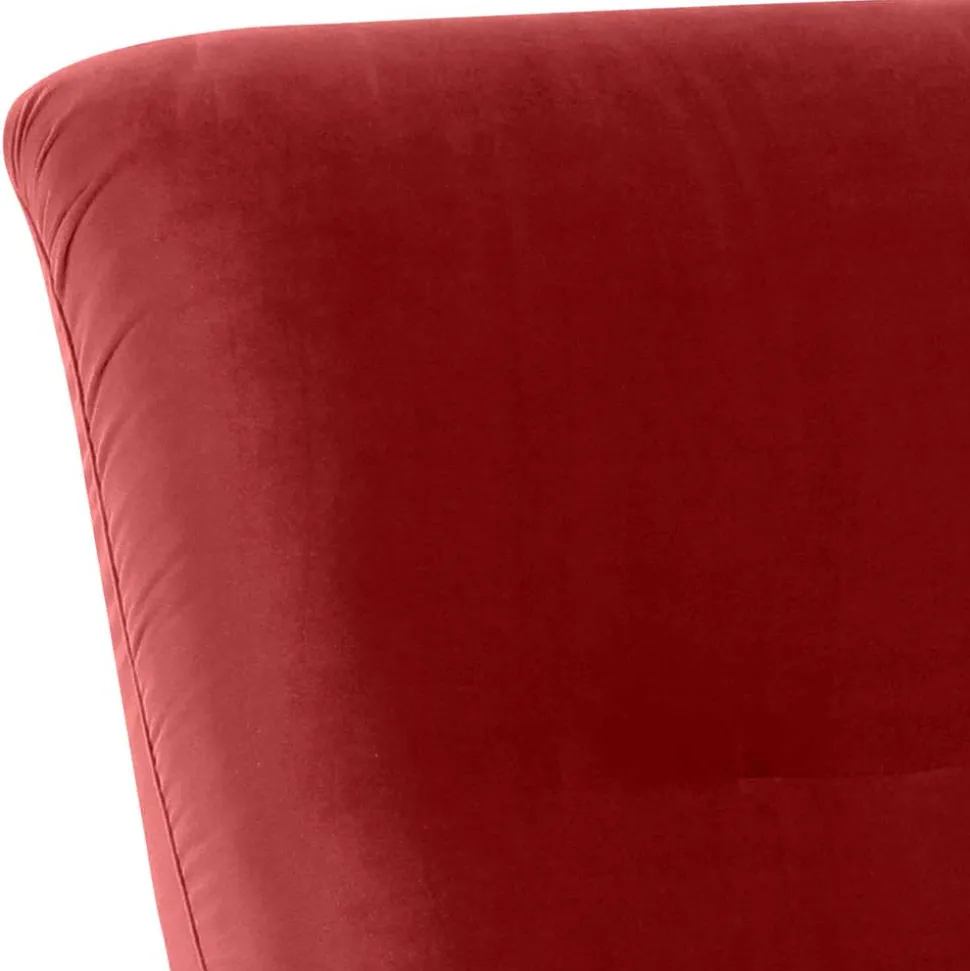 Lesesessel aus Samtvelours in Ziegel Rot - Danzante