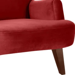 Lesesessel aus Samtvelours in Ziegel Rot - Danzante