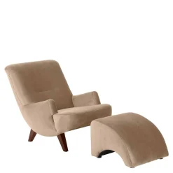 Lesesessel in Beige und Nussbaum - Ulada I