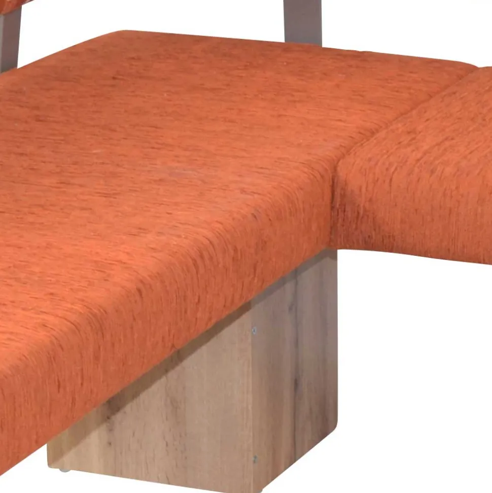 L-Form Eckbank in Orange und Eiche Natur - Cheze