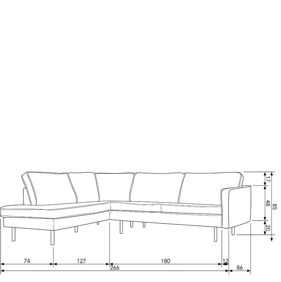 L-Form Wohnzimmer Sofa in Taupe Samt - Museo