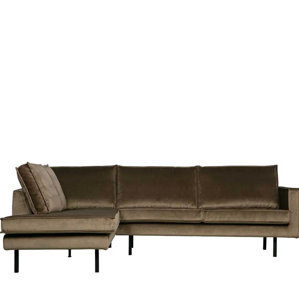 L-Form Wohnzimmer Sofa in Taupe Samt - Museo