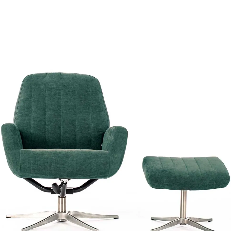 Liegesessel & Hocker in Petrol Blau - Arizona (zweiteilig)