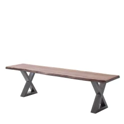 Live Edge Esszimmerbank in Walnuss Braun - Cary