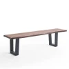Live Edge Esszimmerbank mit Trapezbeinen - Malinsia