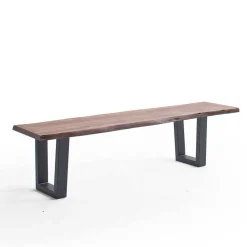 Live Edge Esszimmerbank mit Trapezbeinen - Malinsia
