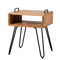 Loft Design Nachttisch mit Holz Kasten - Garfagna