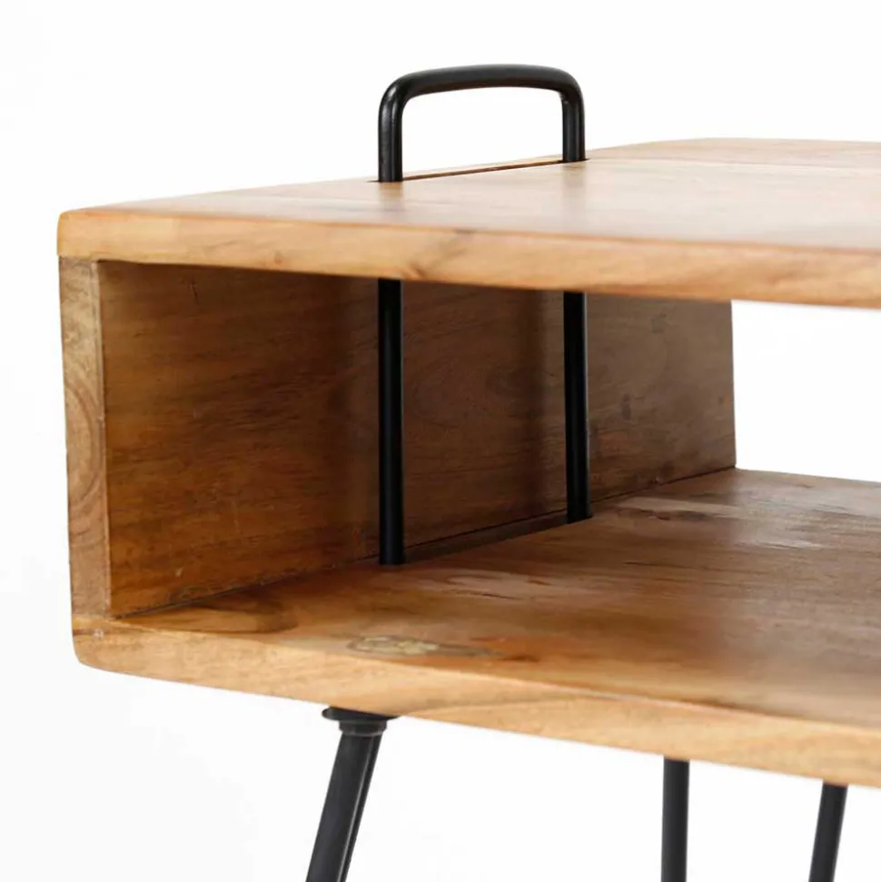 Loft Design Nachttisch mit Holz Kasten - Garfagna