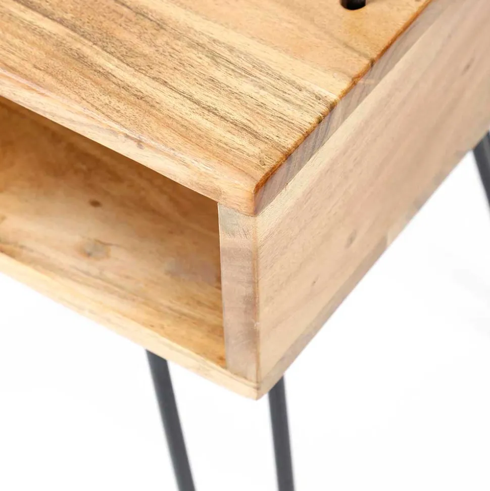 Loft Design Nachttisch mit Holz Kasten - Garfagna