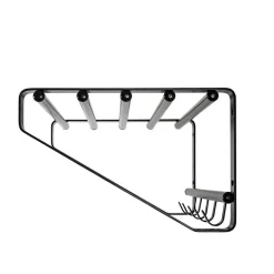 Loft Design Wandgarderobe in Schwarz Sumba aus Metall