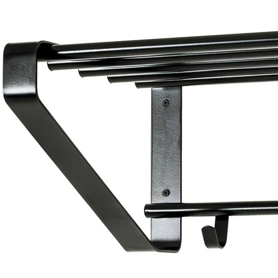 Loft Design Wandgarderobe in Schwarz Sumba aus Metall