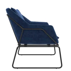 Loft Designsessel in Blau Samt - Circlefun