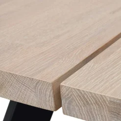 Loft Esstischgruppe mit Eiche White Wash Tisch Pulva & 6 Schalenstühlen (siebenteilig)