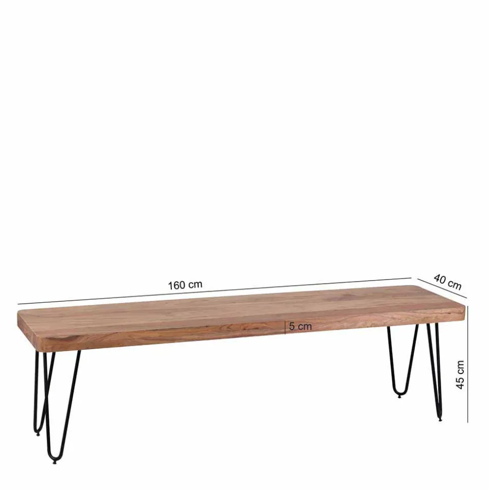 Loft Style Essbank mit Massivholz Akazie Lariona & Metall