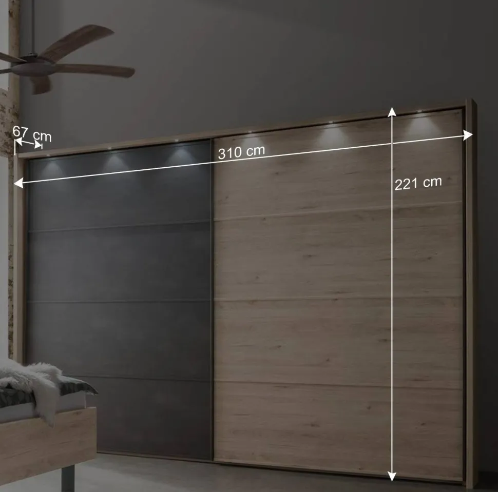 Loft Style Schlafzimmer komplett - Licruva (vierteilig)