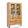 Loft Vitrinenschrank in teilmassiver Wildeiche - Arello