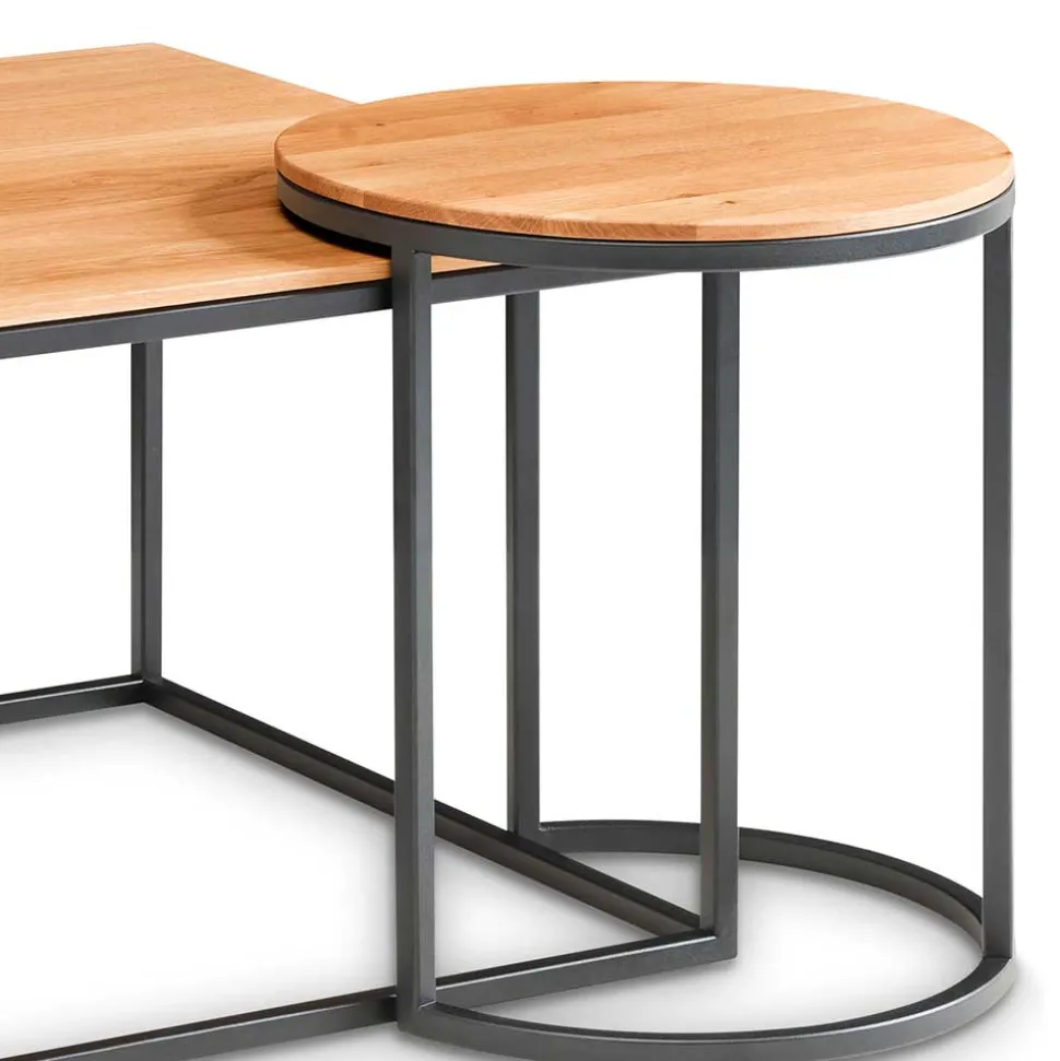 Loft Wohnzimmertisch mit Beistelltisch - Larros (zweiteilig)