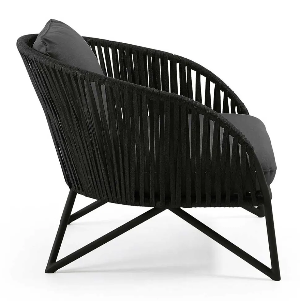 Lounge Sessel aus Kordel Geflecht & Stahl - Magona