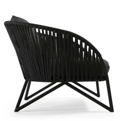 Lounge Sessel aus Kordel Geflecht & Stahl - Magona