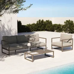 Lounge Sessel in Hellgrau & Dunkelgrün - Turkeni