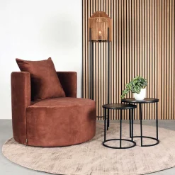 Lounge Sessel in Rost Braun - Plane