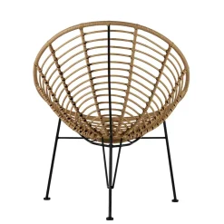 Lounge Stuhl aus Geflecht in Beige - Padiona