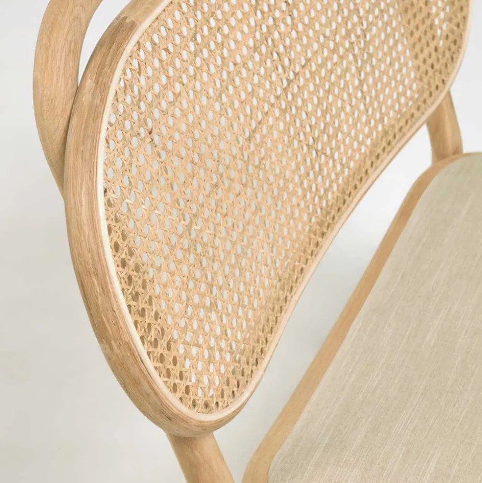 Lounge Stuhl mit Wiener Geflecht & Stoffsitz - Ensemble