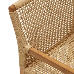 Loungesessel aus Geflecht und Teakholz - Comrinaca