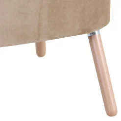 Loungesessel in Beige und Buche Natur - Lianzo