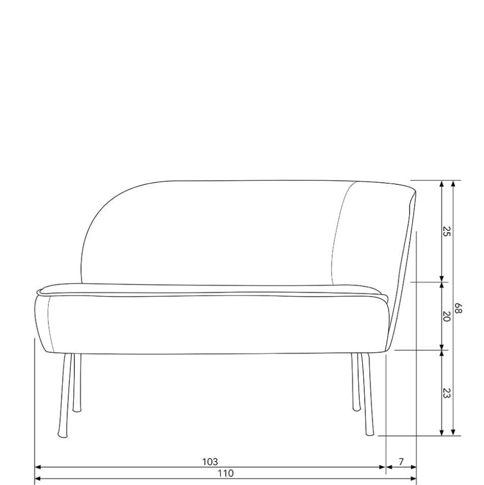 Loungesofa aus Boucle Stoff in Beige - Laderla