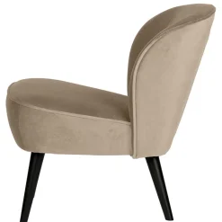 Loungestuhl aus Samt in Khaki - Griffina