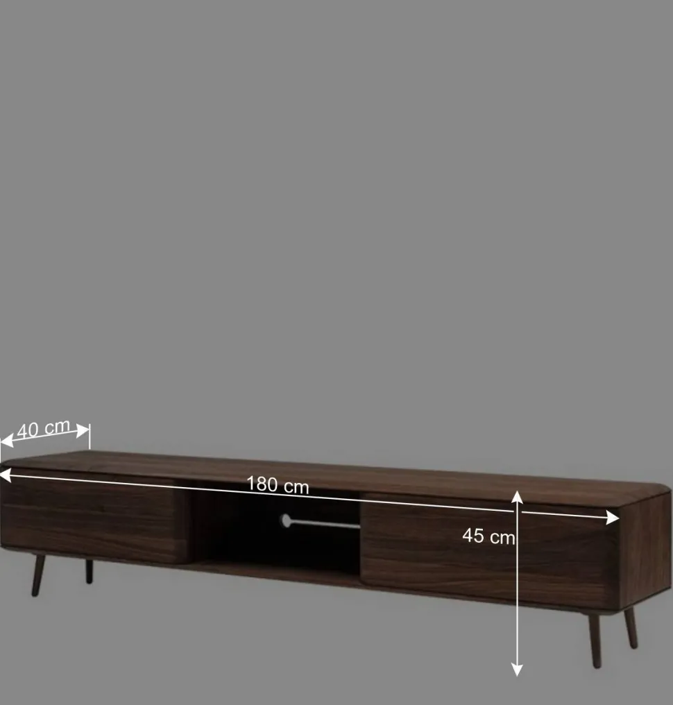 Lowboard für Fernseher aus Nussbaum - Rivossa
