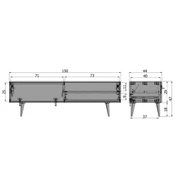 Lowboard Grazy aus Eiche teilmassiv