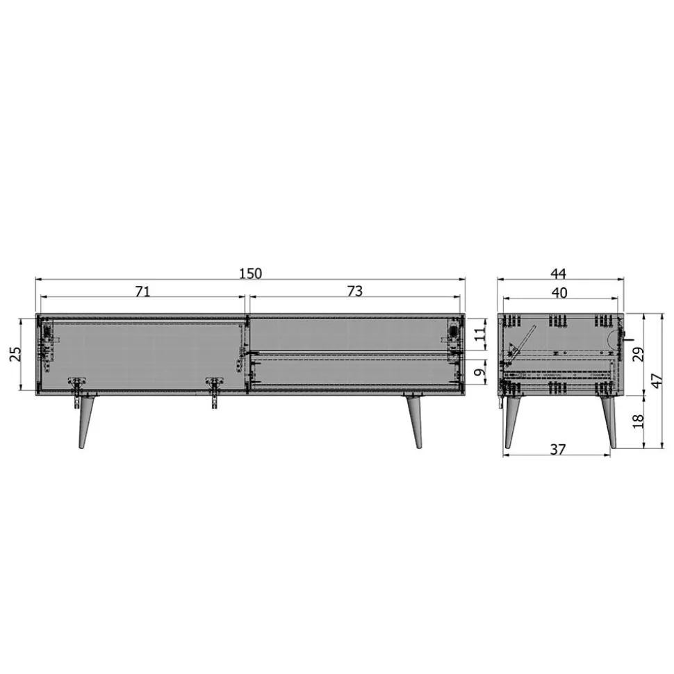 Lowboard Grazy aus Eiche teilmassiv