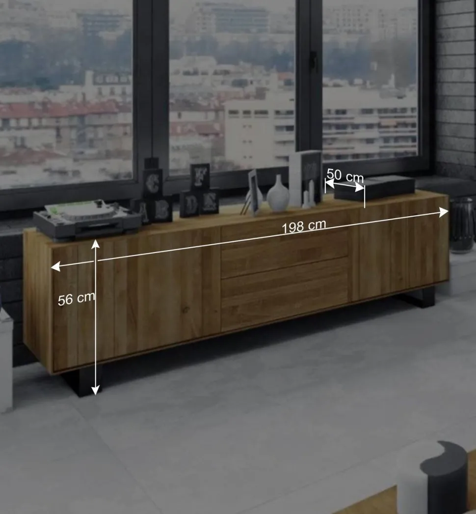 Lowboard Manzey aus Wildeiche massiv geölt