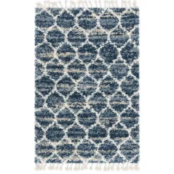 Läufer Teppich in drei Größen in Blau und Creme - Addagio