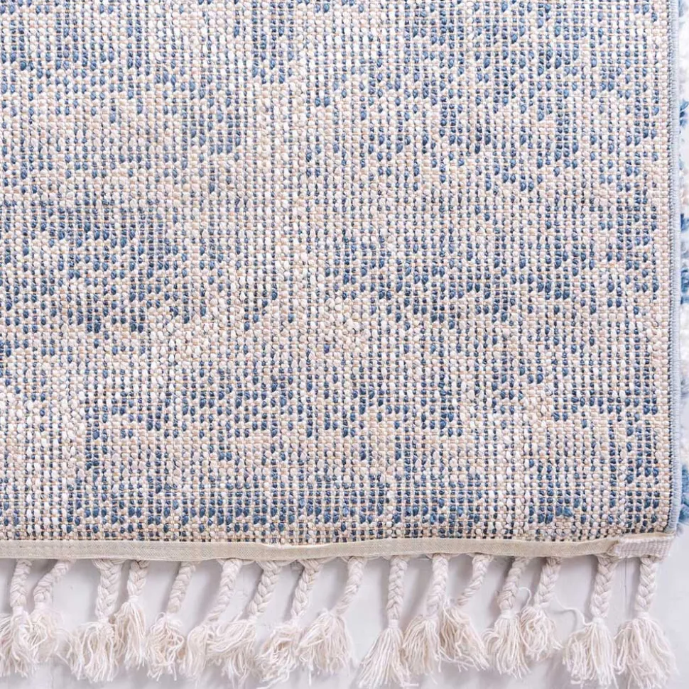 Läufer Teppich in drei Größen in Blau und Creme - Addagio