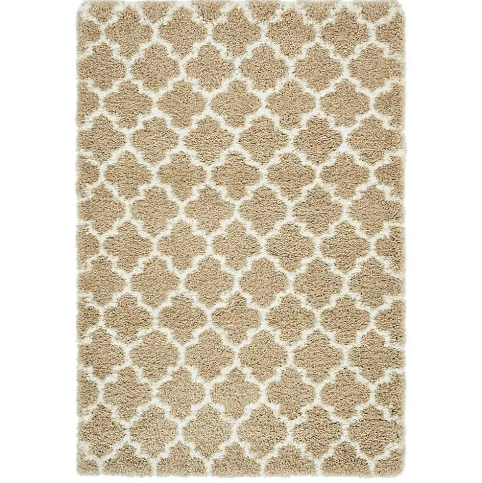 Läufer Teppich mit Kachelmuster und hohem Flor - Mocorapo