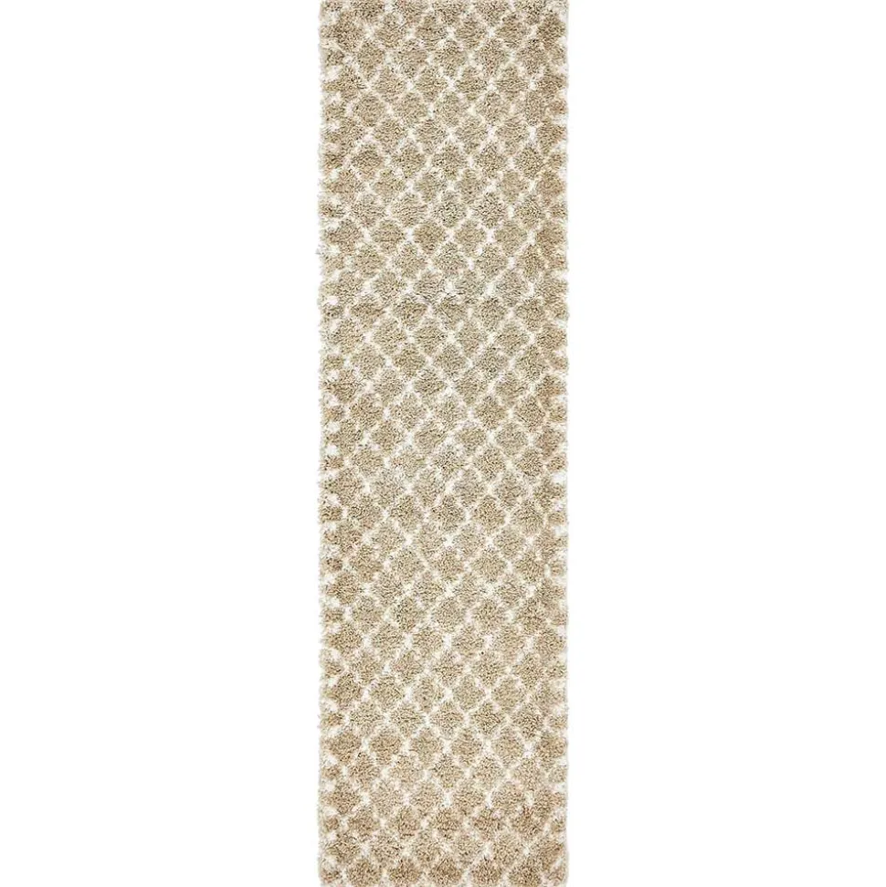 Läufer Teppich mit Kachelmuster und hohem Flor - Mocorapo