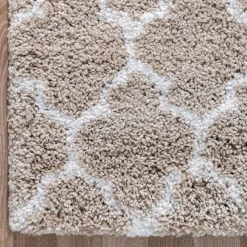 Läufer Teppich mit Kachelmuster und hohem Flor - Mocorapo