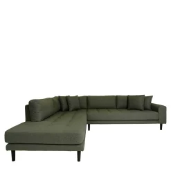 L-Wohnlandschaft in Oliv Grün Stoff - Udolph