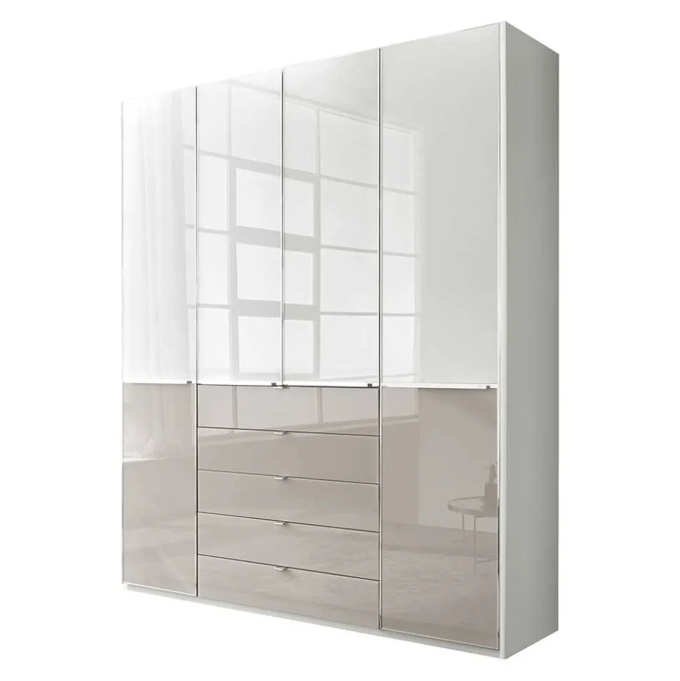 1,98m Kombi-Kleiderschrank mit Glasfront - Pascan