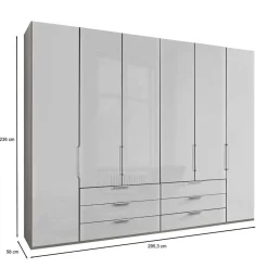 3m 4-türiger Kleiderschrank in Weiß Glasfront - Cara