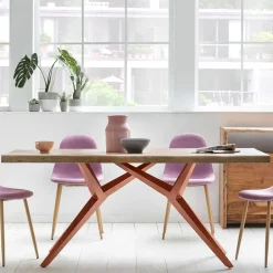 Mangoholz Essenstisch mit Eisengestell - Cemza