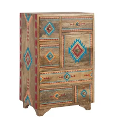 Mangoholz Kommode mit Ethno Ornamenten - Linall