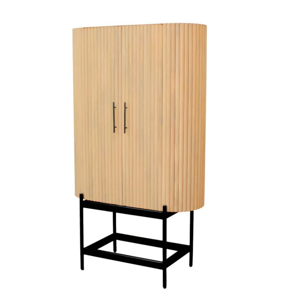 Mangoholz Schrank in Lamellenoptik - Dorian